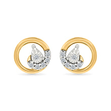 Circle Diamond Stud Earrings