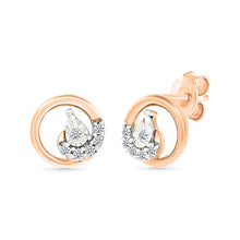 Circle Diamond Stud Earrings