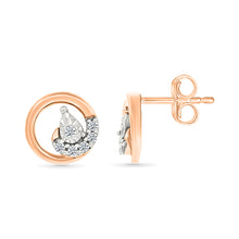 Circle Diamond Stud Earrings