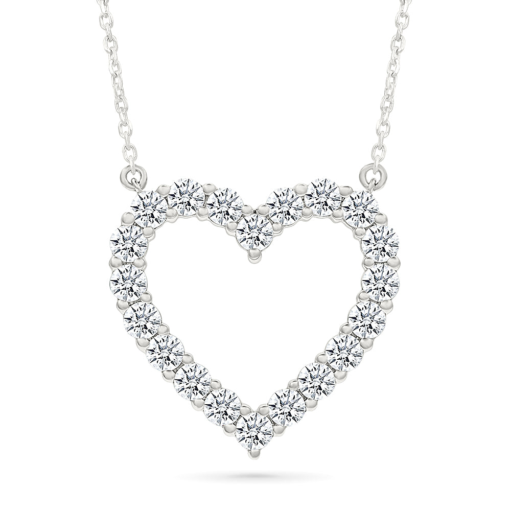 Bubbly Diamond Heart Necklace