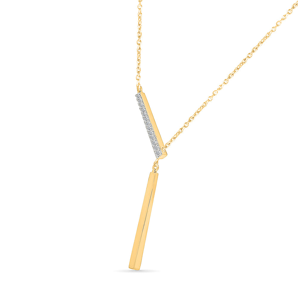 Modern Diamond Bar Necklace