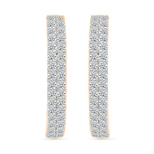 Dangle Elegant Linear Gold & Diamond Earrings