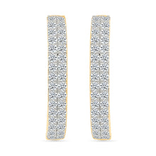 Dangle Elegant Linear Gold & Diamond Earrings
