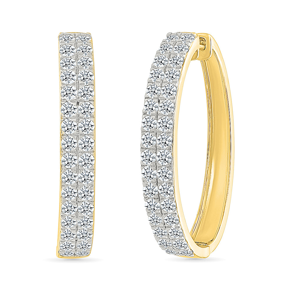 Dangle Elegant Linear Gold & Diamond Earrings