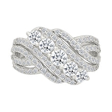 Leaf Crossover Diamond Ring