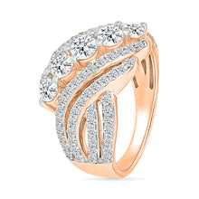 Leaf Crossover Diamond Ring
