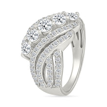 Leaf Crossover Diamond Ring