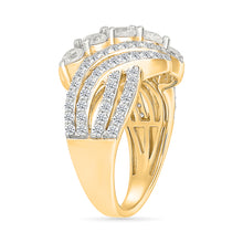 Leaf Crossover Diamond Ring