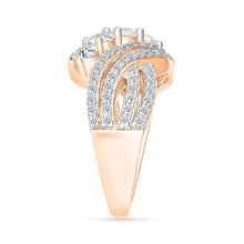 Leaf Crossover Diamond Ring