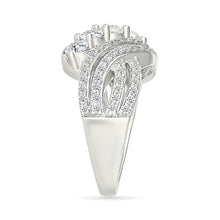 Leaf Crossover Diamond Ring