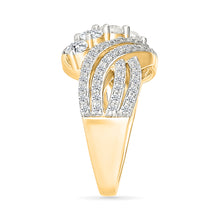 Leaf Crossover Diamond Ring