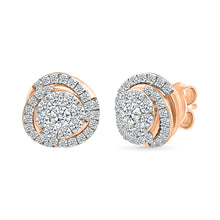 Lila Gold & Diamond Studs Earrings
