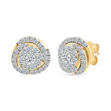 Lila Gold & Diamond Studs Earrings
