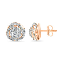Lila Gold & Diamond Studs Earrings