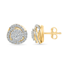 Lila Gold & Diamond Studs Earrings