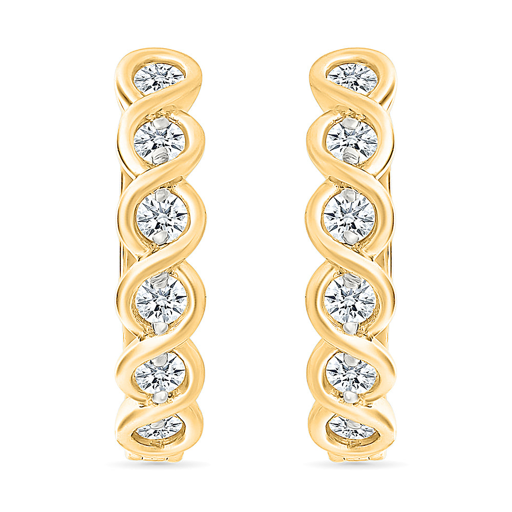 Sparkling Gold & Diamond  Earrings