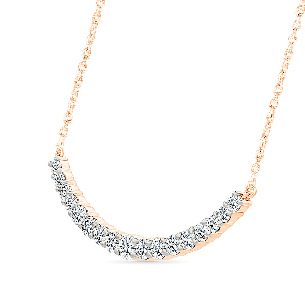 Diamond Cluster Curve Necklace