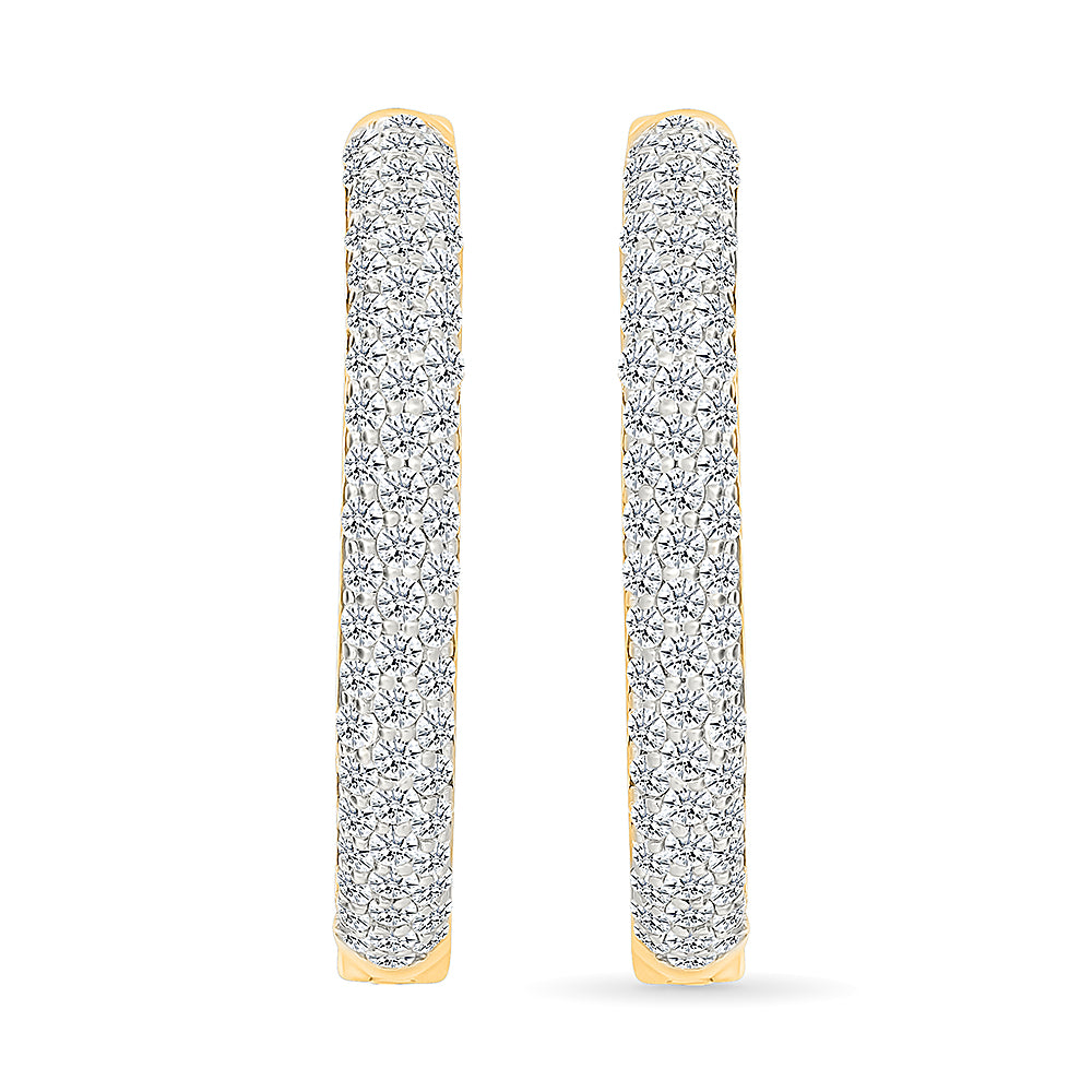 Classic Halos Gold & Diamond Hoops Earrings