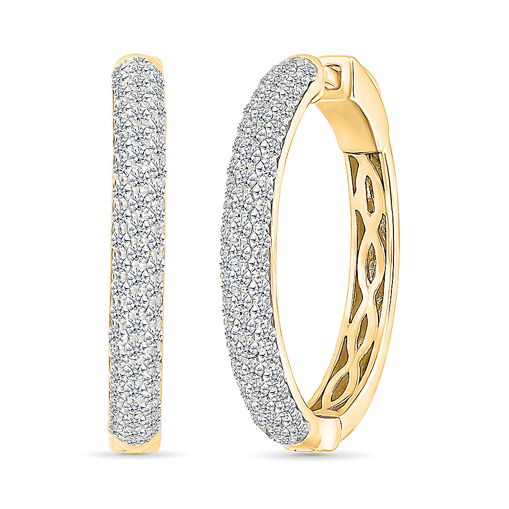 Classic Halos Gold & Diamond Hoops Earrings