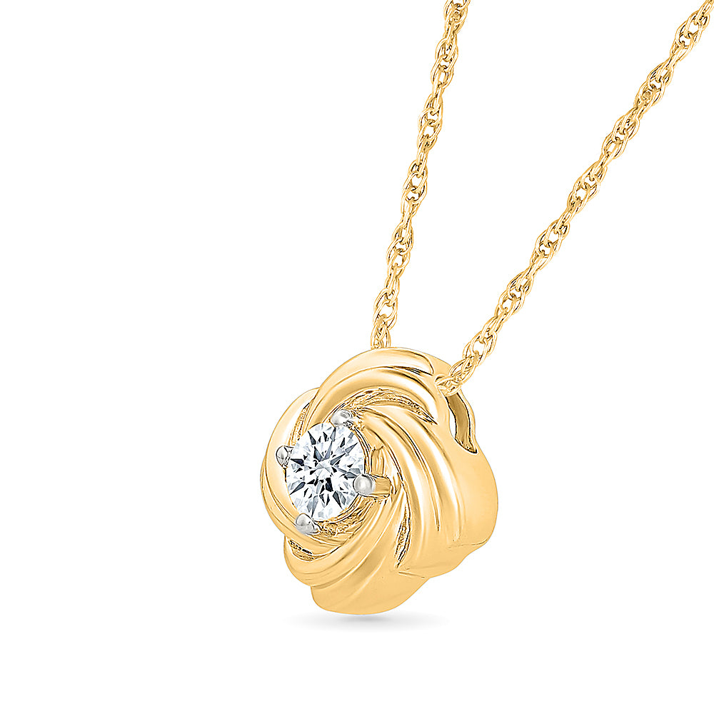 Twisted Whirlwind Diamond Pendant