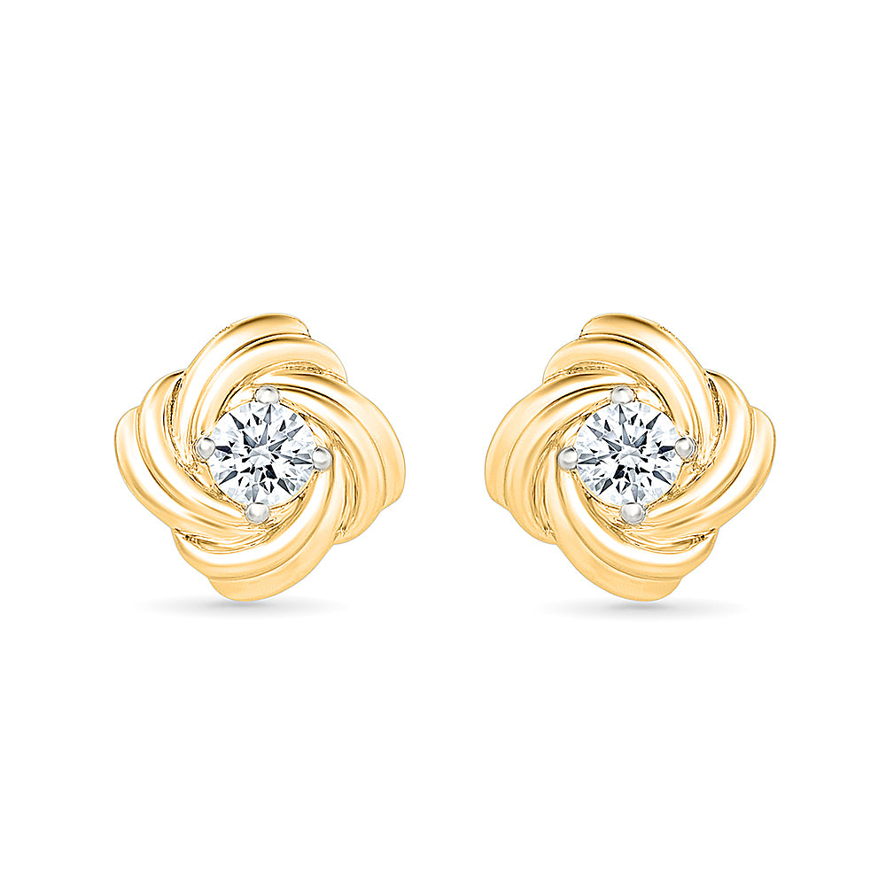 Spiral Gold & Diamond  Earrings