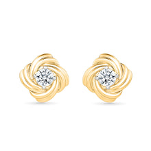 Spiral Gold & Diamond  Earrings
