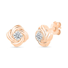 Spiral Gold & Diamond  Earrings