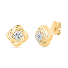 Spiral Gold & Diamond  Earrings