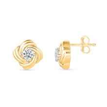 Spiral Gold & Diamond  Earrings
