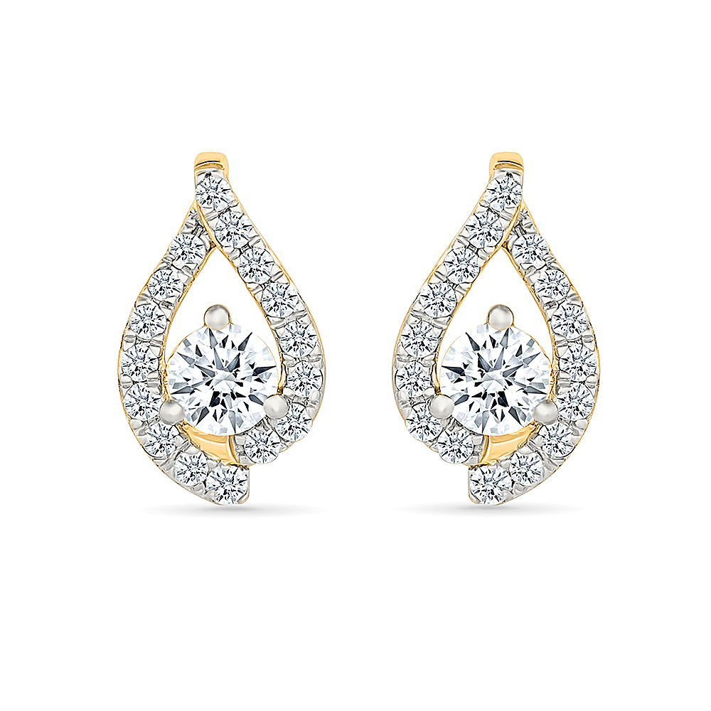 Zahra Essence Gold & Diamond Earrings