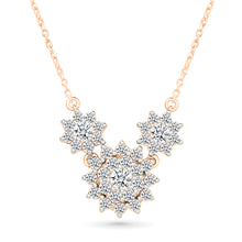 Three Floral Diamond Necklace