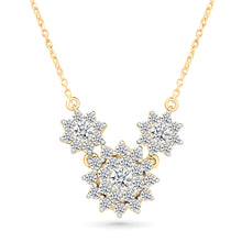 Three Floral Diamond Necklace