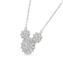 Three Floral Diamond Necklace