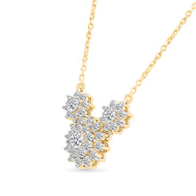 Three Floral Diamond Necklace