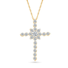 Dazzling Gold & Diamond Cross Pendant