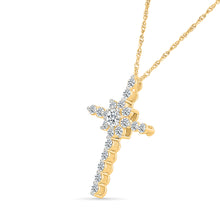 Dazzling Gold & Diamond Cross Pendant