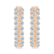 Shinning Diva Gold & Diamonds Hoops Earrings