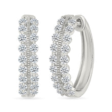 Shinning Diva Gold & Diamonds Hoops Earrings