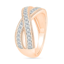 Crossed Treasure Diamond Ring