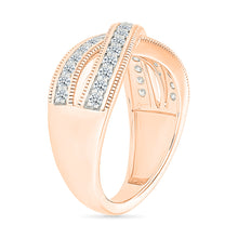 Crossed Treasure Diamond Ring