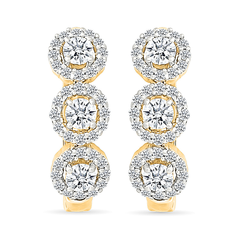 Bloom Diamond Hoop Earrings