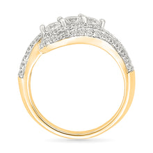 Triple Swirling Diamond Ring