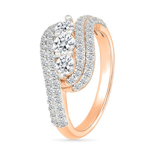 Triple Swirling Diamond Ring