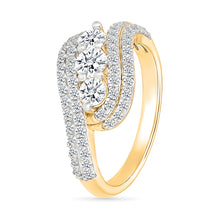 Triple Swirling Diamond Ring