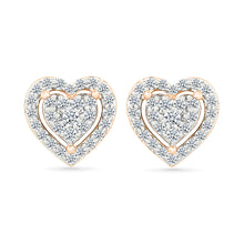 Heart Gold & Diamond Earrings