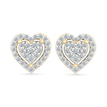 Heart Gold & Diamond Earrings