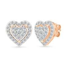 Heart Gold & Diamond Earrings