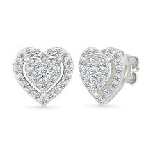 Heart Gold & Diamond Earrings