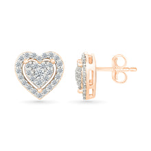 Heart Gold & Diamond Earrings