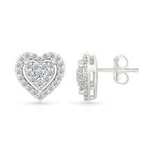 Heart Gold & Diamond Earrings